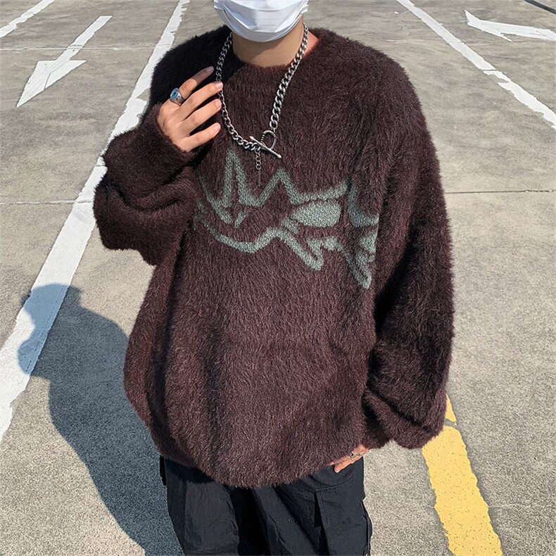 日系宽松慵懒风毛衣男针织衫港风宽松情侣线衣MY09178-P58,男装针织衫/毛衣,星座308B-2