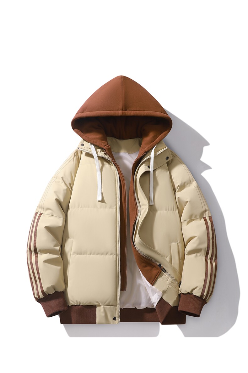 加绒加厚连帽条纹棉衣男款秋冬季宽松休闲棉服外套MY0777-P82,男装棉衣,星座610（原A335）