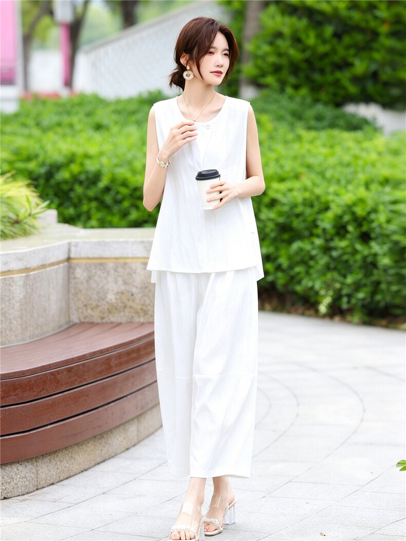 2026年夏季新款女时尚休闲显瘦套装两件套,女装套装/套裙,鑫源服饰