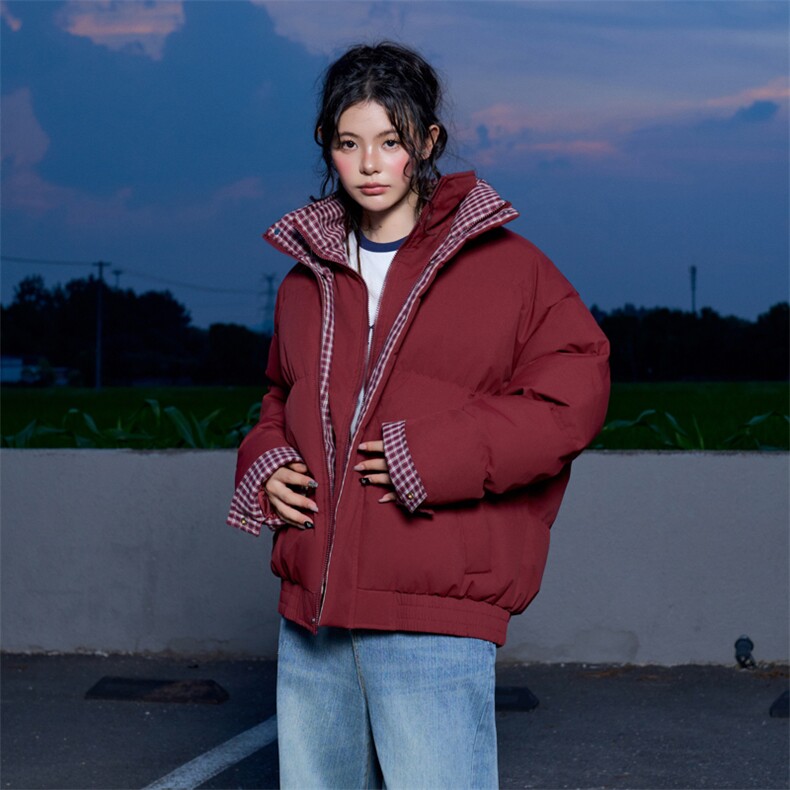冬季新品得物美式潮流高品质格子加绒加厚棉衣外套棉服MY5566-P88,男装棉衣,星座610B-1