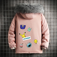 MM48079-P130冬季大毛领棉衣男士大码加厚棉袄男棉服网格，男装棉衣，电商A040A