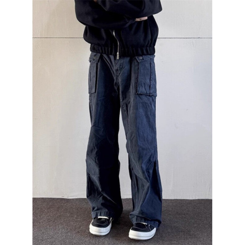 春季多口袋工装裤男女直筒宽松vintage痞帅高级感裤子KN1101,男装休闲裤,星座1116A（原606A-3）