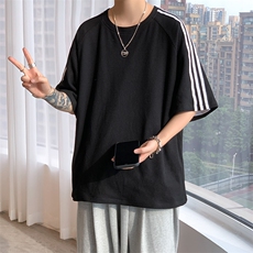 T3071/P35夏季新款运动T恤男华夫格短袖潮流上衣宽松大码半袖t恤，男装T恤，电商A141