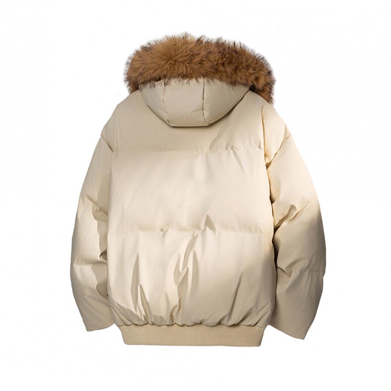 白底平铺光板可二开休闲百搭连帽毛领加厚情侣棉服MY5241TP90,男装棉衣,电商A247