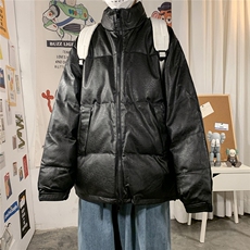1港风PU皮服面包服男女情侣中性大码加厚皮衣7967特P78控108，男装棉衣，星座226-2