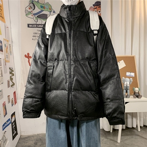 1港风PU皮服面包服男女情侣中性大码加厚皮衣7967特P78控108图片