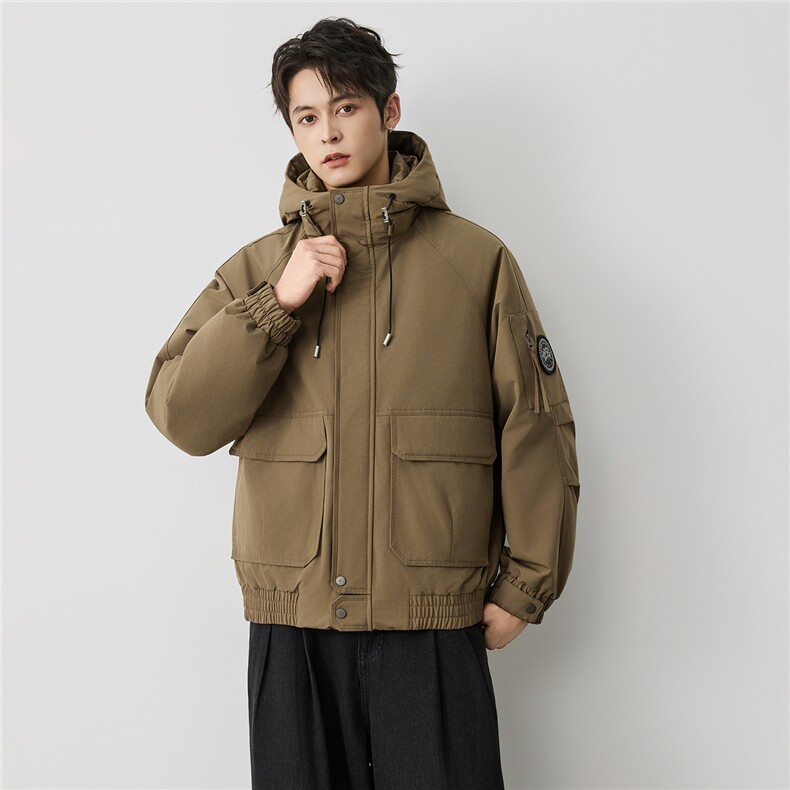 2025男款极简港风连帽短款羽绒服W5901-P248,男装羽绒服,电商D215