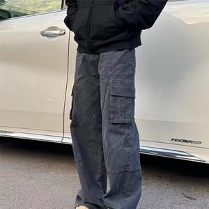多口袋工装裤男款秋冬潮高街裤子cleanfit直筒休闲长裤AMZ10 P67图片