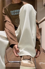 INS秋冬潮流百搭新款灯芯绒宽松直筒休闲裤B315-K23488-P45控58，男装休闲裤，电商B315