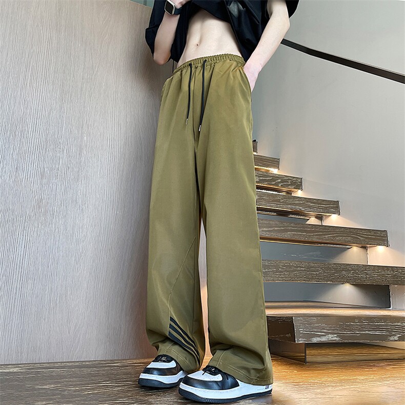 条纹冲锋裤男美式潮牌户外机能登山裤痞帅宽松休闲长裤M5331-P36,男装休闲裤,星座1008-2