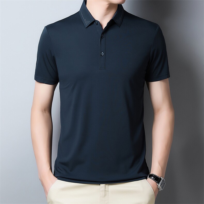 POLO衫男短袖夏季时尚潮流简约上衣男纯色百搭纯色商务休闲,男装T恤,电商B212（原钱塘6029）