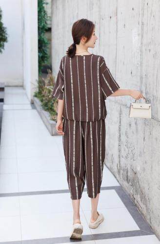 【现货】夏季新款韩版棉麻套装，女装职业装，裳之恋语