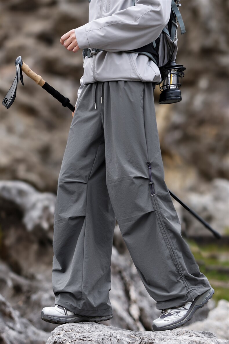 春季新款男女同款伞兵裤直筒弯刀休闲裤DSA157B-K2603-TP38,男装休闲裤,电商A157B