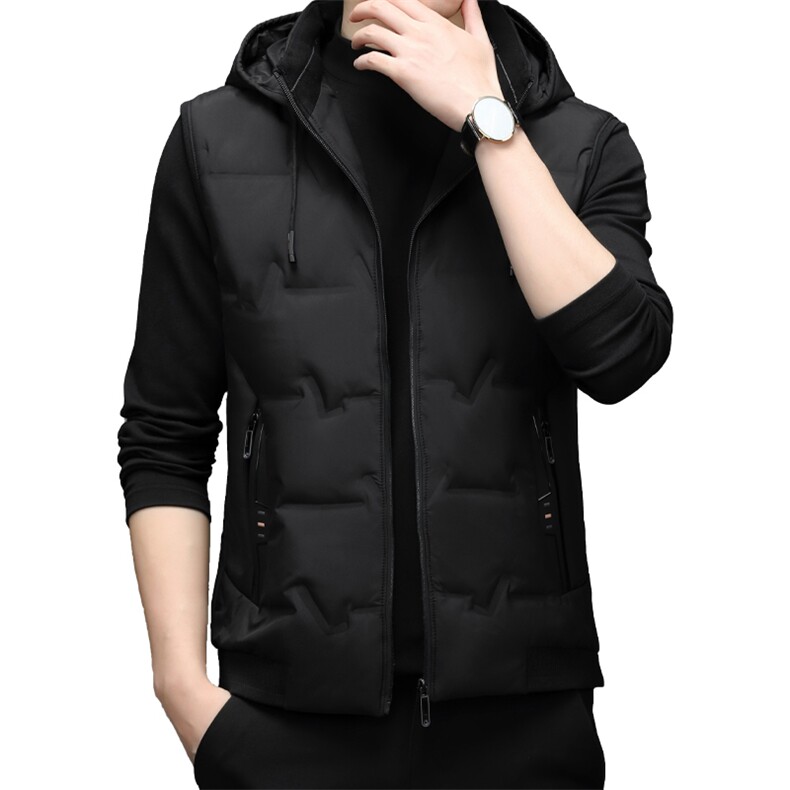 新款2023冬季商务休闲可脱卸帽羽绒服立领马甲外套男ZS22102-P190,男装背心/马甲,电商B212（原钱塘6029）