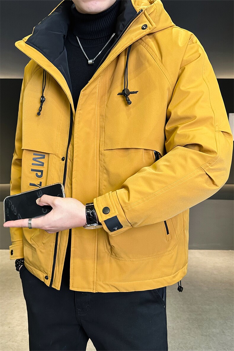 户外工装男士羽绒服白鸭绒标50连帽保暖外套B317/9909/P255,男装羽绒服,电商B317