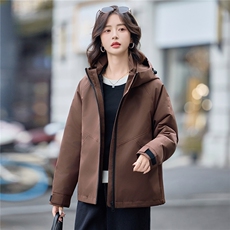 2025年冬季可脱卸两件套休闲连帽短款外套，女装棉衣/棉服，文熹诺