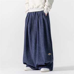 秋装新款 加厚大码风灯芯绒宽松阔腿休闲裤日系长裤 K275/P70图片