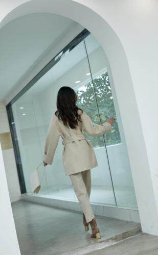 冬季新款双面羊绒大衣，女装，拉嘉图