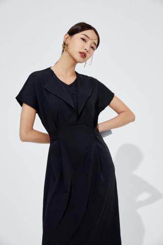 现货双领显瘦连衣裙，女装连衣裙，M&VC