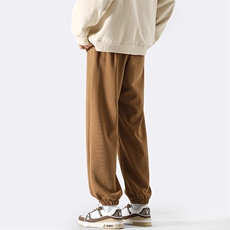 B225-K2163-P55-X69---日系纯色休闲卫裤---聚酯纤维-白底图，男装休闲裤，电商B225