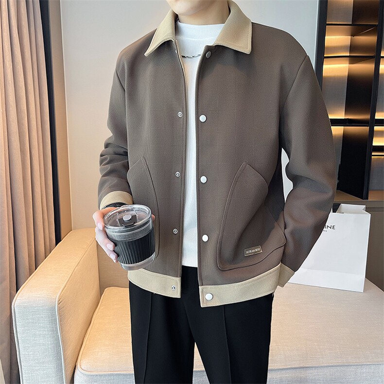 小众设计感翻领拼色男士夹克上衣外套jk8436-P110,男装夹克,星座1012-1