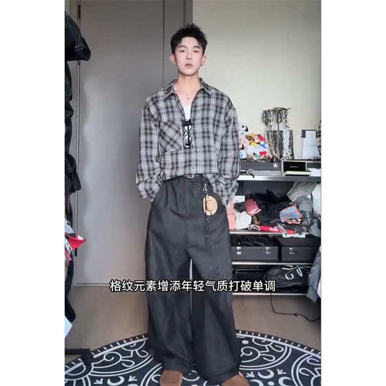 特P38无差价长袖时尚春秋长袖百搭潮流衬衫-HS2378港风自拍,男装衬衫,电商A003