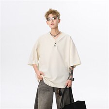 现货夏新男高品质大码宽松短袖T恤V领打底衫513DT3536P33，男装T恤，星座513