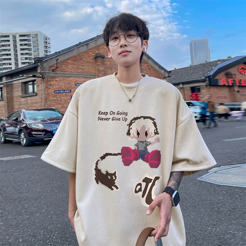 麂皮绒！重磅麂皮绒短袖T恤男JPDX160-特P19,男装T恤,电商B367