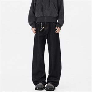 原牛黑痞帅复古阔腿牛仔裤男士宽松百搭直筒春秋休闲NZ2601/TP45，男装牛仔裤，电商B318