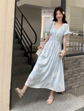 连衣裙女2025夏季新款女装短袖裙子，女装连衣裙，慧尚依恋
