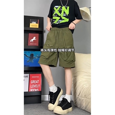 尼龙速干高品质工装短裤高街美式拉链口袋五分裤25XD23096特批20，男装牛仔裤，电商A042