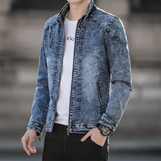 JK1823-P100美式经典牛仔外套男复古做旧水洗工装夹克痞帅潮，男装工装外套，电商D310B-1