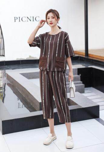 【现货】夏季新款韩版棉麻套装，女装职业装，裳之恋语