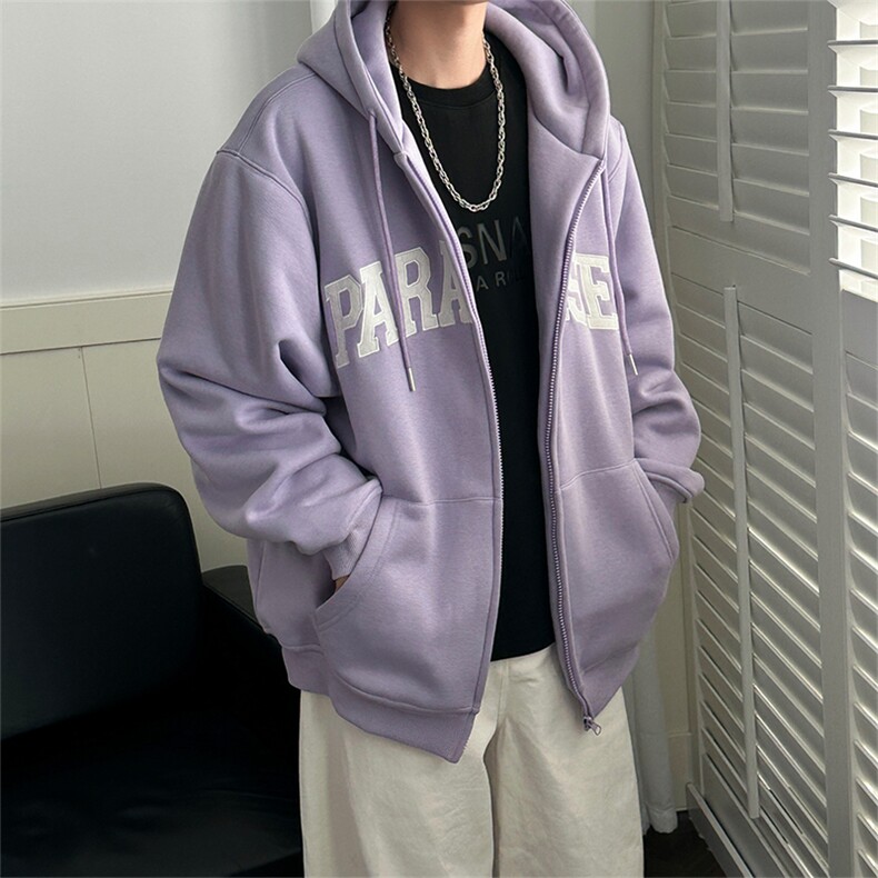 现货重磅宽松休闲绣花连帽卫衣外套男潮牌上衣A351-AW2499-P105图片