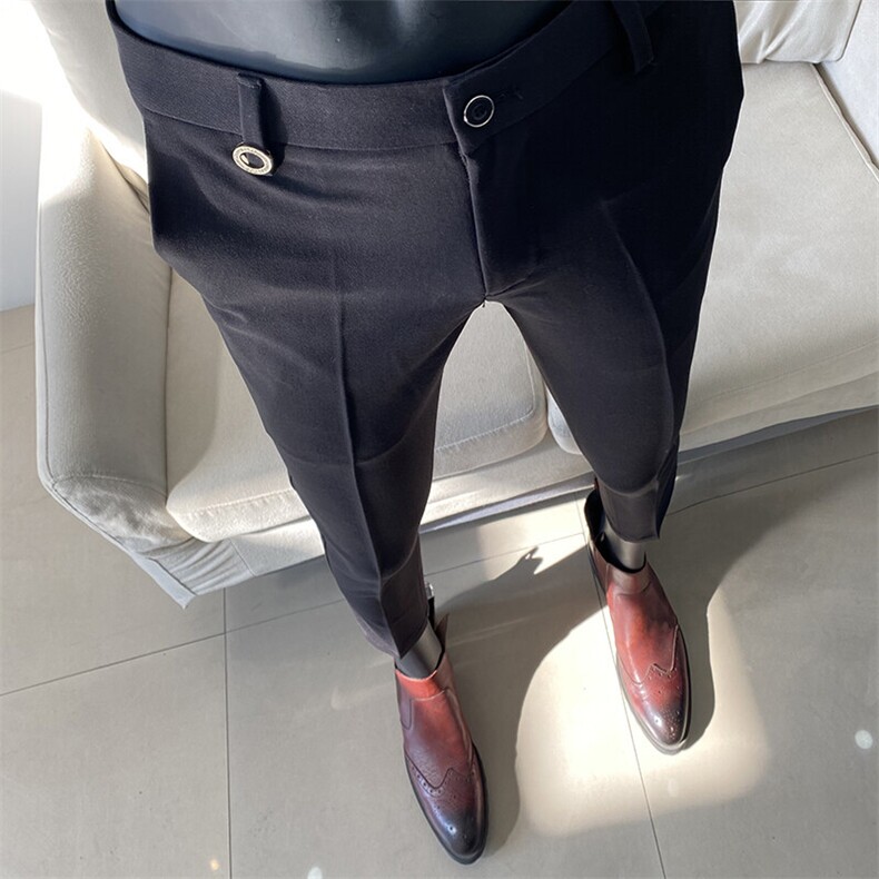春季西裤男修身直筒高级感商务休闲男士九分裤9089—特批P45,男装休闲裤,电商B368