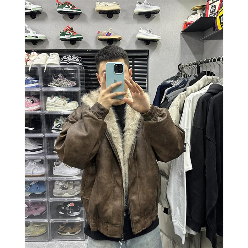 【有货】大毛绒立领设计感麂皮绒棉服外套MY2229特P106,男装棉衣,星座908-1