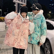 china宇航员太空人连帽假两件情侣大码棉衣A071-Y288-P130,男装棉衣,电商A071