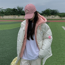 韩版连帽拼接假两件羊羔毛棉服女冬季新款ins学生棉衣外套C514-95，男装棉衣，星座911-2(原星座613-2）