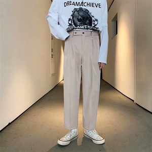 坠感西裤男韩版宽松直筒休闲长裤薄款冰凉阔腿裤九分裤  KZ05/图片