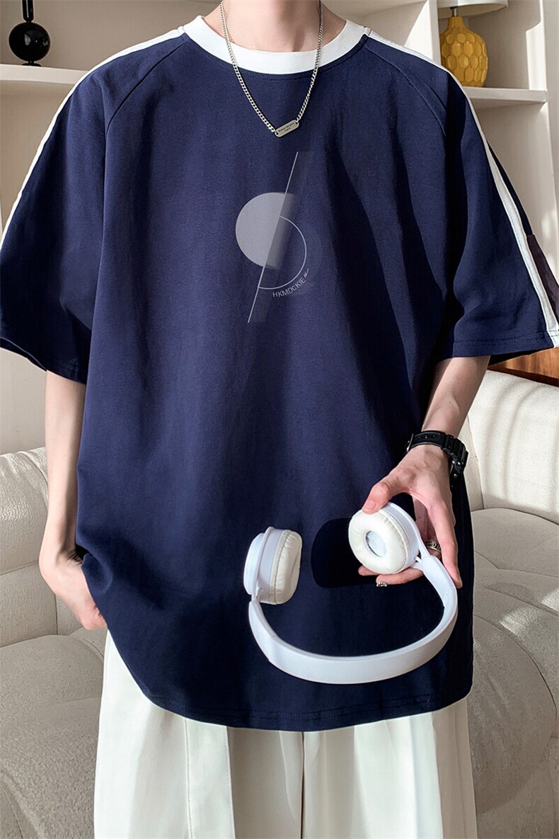 图案已注册夏季美式高街情侣宽松短袖T恤男潮休闲打底衫D005/P35,男装T恤,电商B209