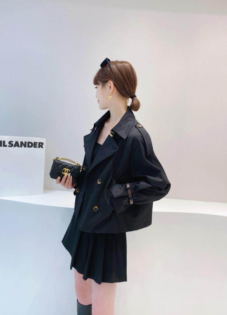 百搭不挑人的小短款风衣来啦搭皮带质感绝绝子！，女装风衣，HEMAIXI 和麥熙