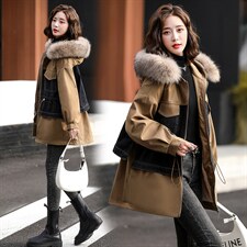 派克服女中长款冬装2024年新款今年流行加厚加绒棉袄外套冬季，女装派克服，一安秀