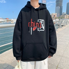 9993P28港风外景秋季休闲宽松蝴蝶印花连帽套头卫衣青年潮，男装卫衣，电商A026-1