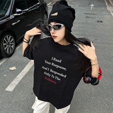 抖音得物高品质二开240克宽松纯棉美式潮牌三条杠织带短袖T恤，男装T恤，电商A486