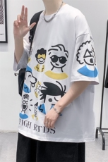 夏季圆领短袖T恤2024新款港风时尚印花半袖男女1622-P38控价58，男装T恤，电商A441-1