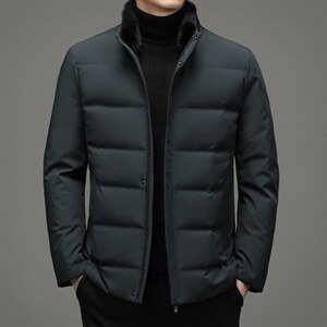 中年爸爸冬装加厚脱卸水貂毛领羽绒服男外套上衣YYYR039806-P325，男装羽绒服，电商B212（原钱塘6029）