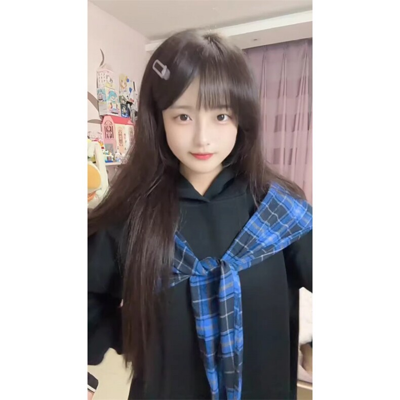 复古美式格子披肩蝴蝶结连帽卫衣秋季宽松时尚新款慵懒风外套上衣,女装短外套,星座601-1