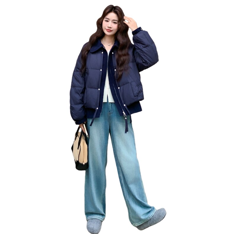 【档口现货】灯芯绒拼接假两件羽绒服2C233-815-P245-K359,女装羽绒服,2C233