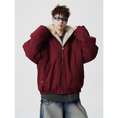 现货螺纹拼接座山雕棉服美式连帽重磅情侣外套A170-M911-P138，男装棉衣，电商A170