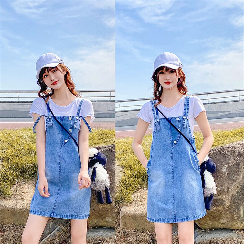 现货2021夏装新款牛仔背带裙166-1012,女装连衣裙,茜茜公主